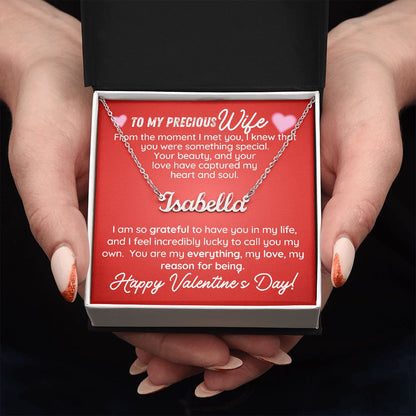 TO MY PRECIOUS WIFE CUSTOM NAME NECKLACE