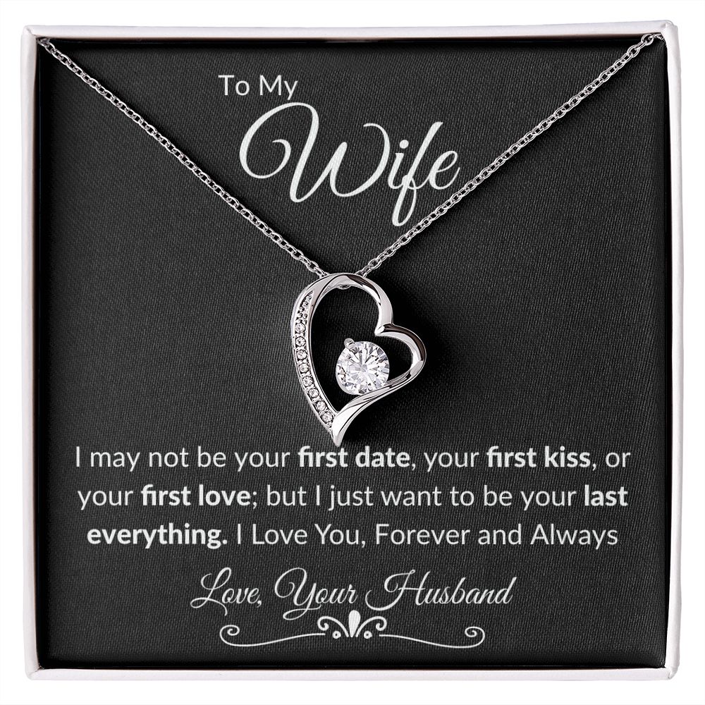 Forever Love Necklace Silver Black/White