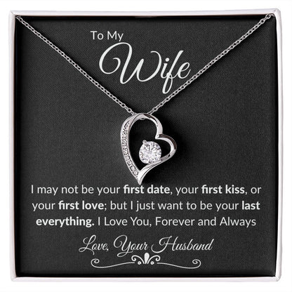 Forever Love Necklace Silver Black/White