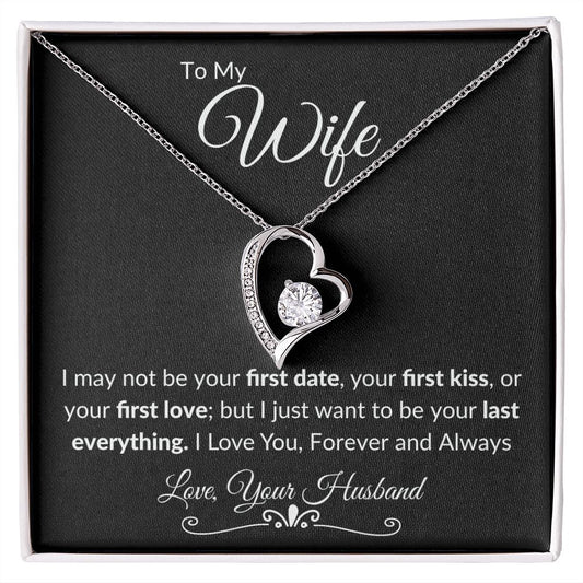 Forever Love Necklace Silver Black/White