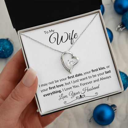 To My Wife Forever Love Necklace WHT BLK