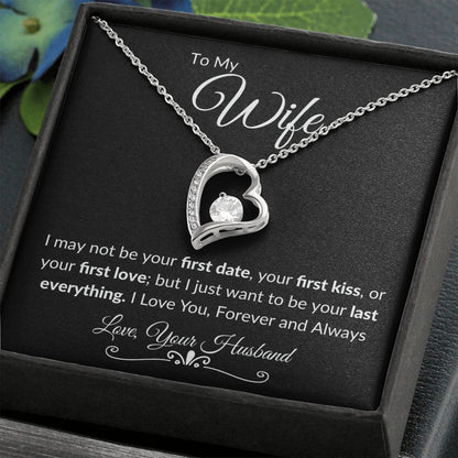 Forever Love Necklace Silver Black/White