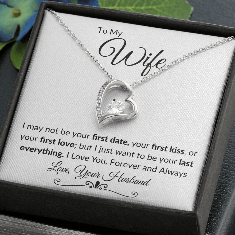 To My Wife Forever Love Necklace WHT BLK
