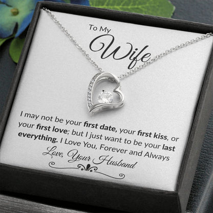 To My Wife Forever Love Necklace WHT BLK