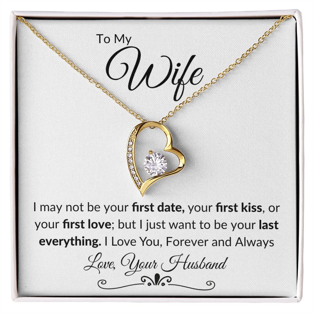 To My Wife Forever Love Necklace WHT BLK