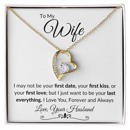 To My Wife Forever Love Necklace WHT BLK