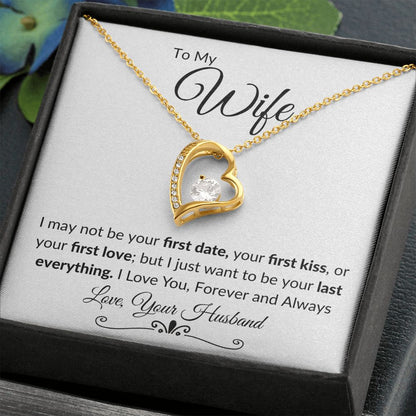 To My Wife Forever Love Necklace WHT BLK